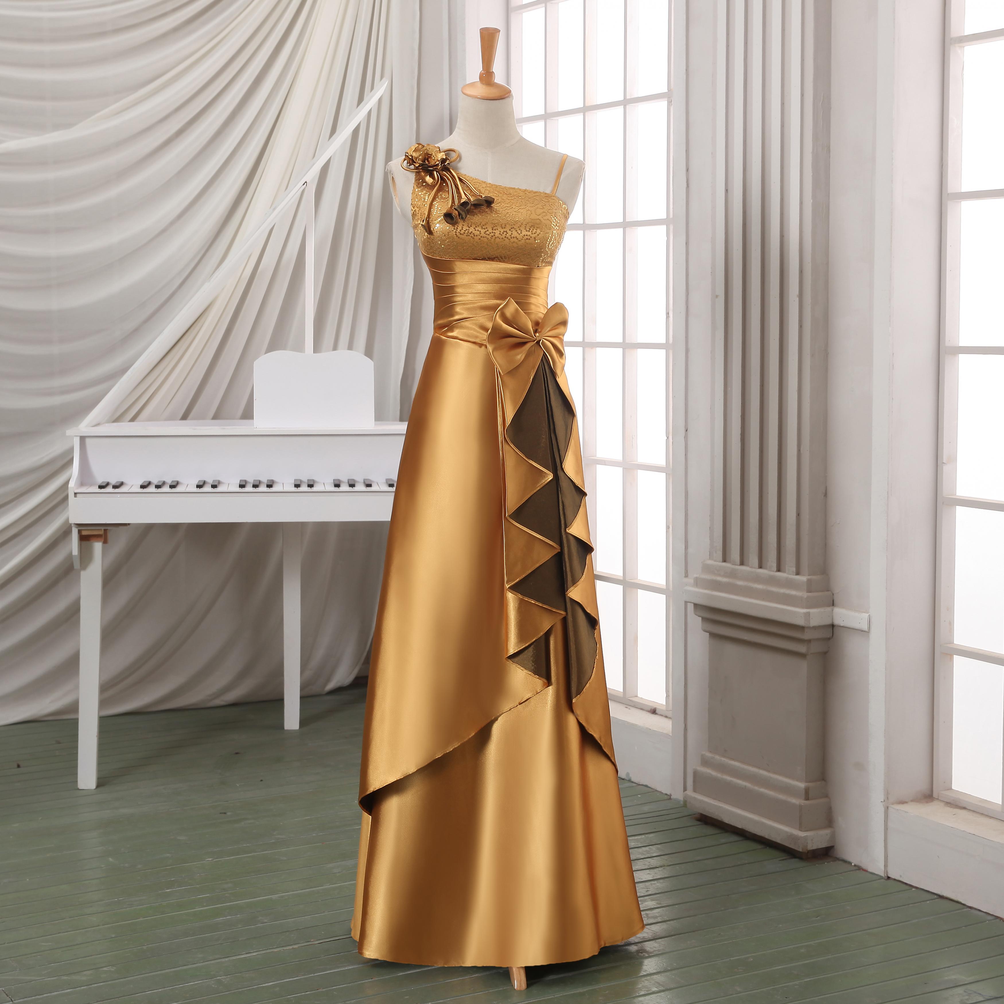 Luxury Gold Long Formal Evening Dress,long Satin Evening Dress,designed Evening Dress,formal